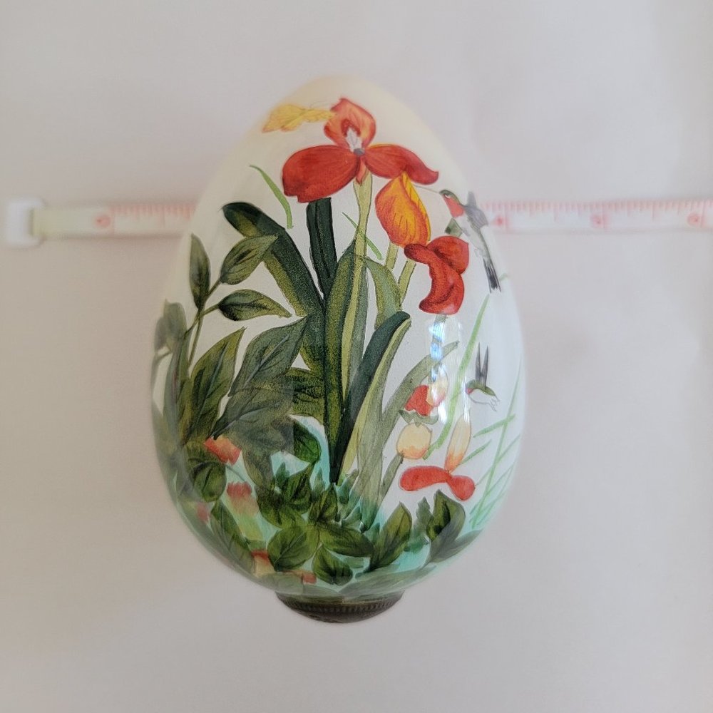 "Nectar" Reverse Hand-Painted Egg By Artist Tom Wood